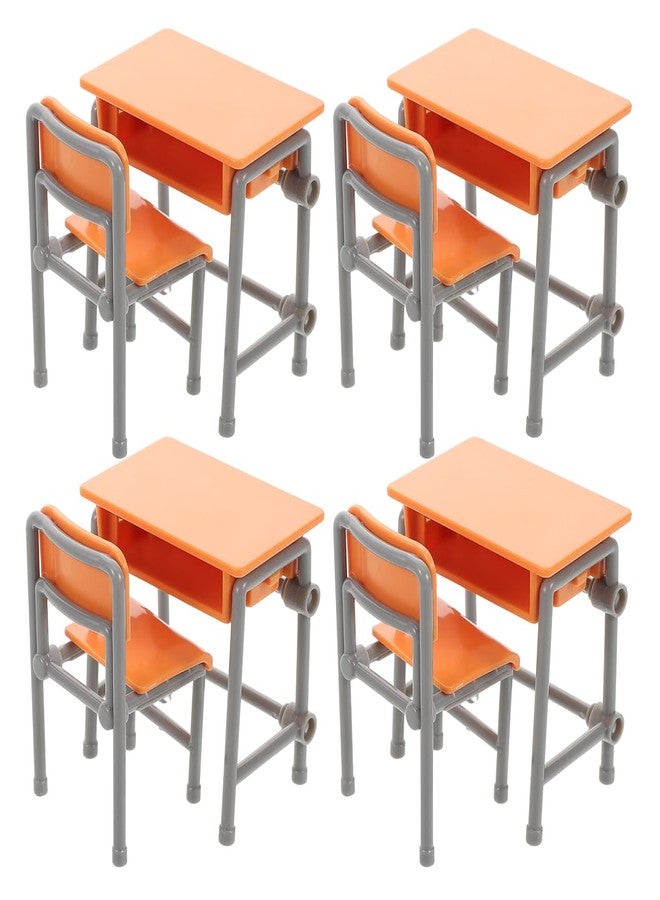 BESTonZON Miniature School Desk and Chair Set 2-Inch Dollhouse Furniture for Classroom Decor and Collectible Mini Spaces - Image 1